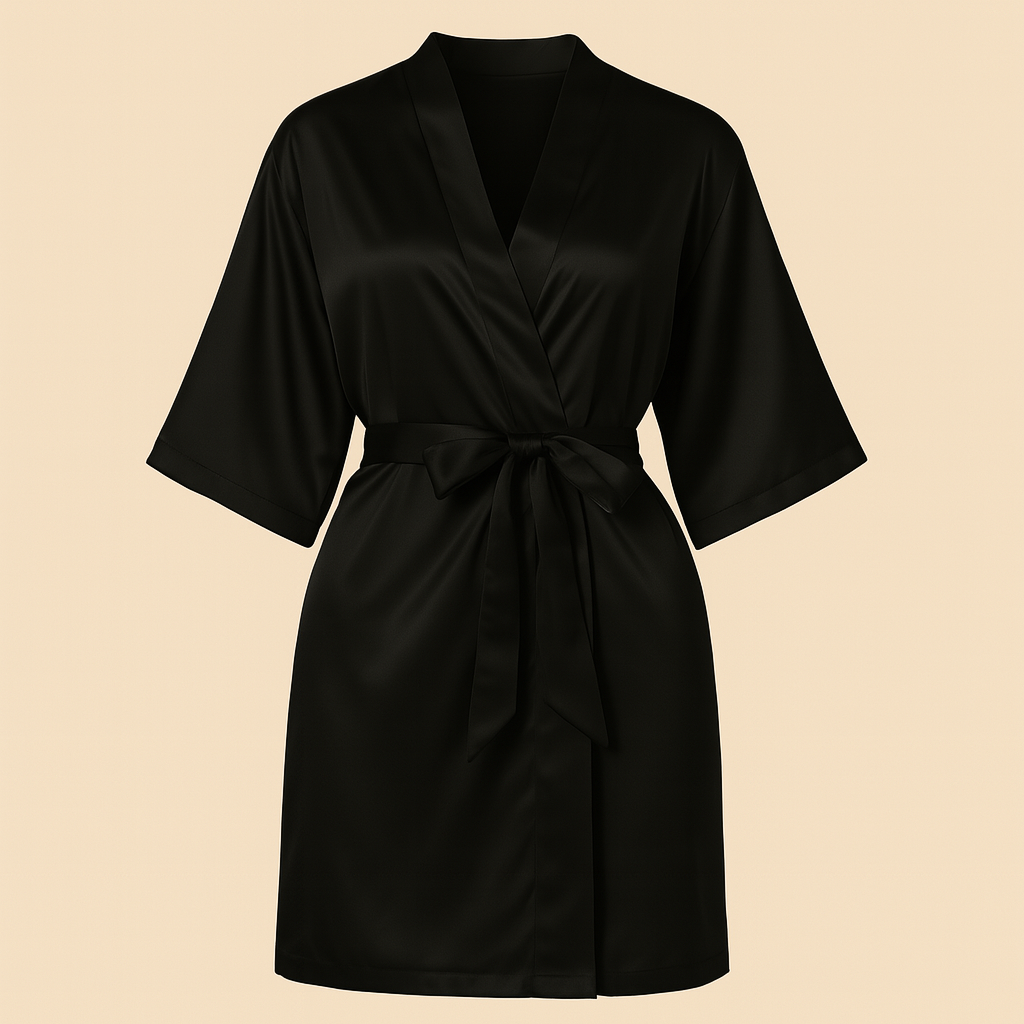 Peignoir en satin avec broderie personnalisée