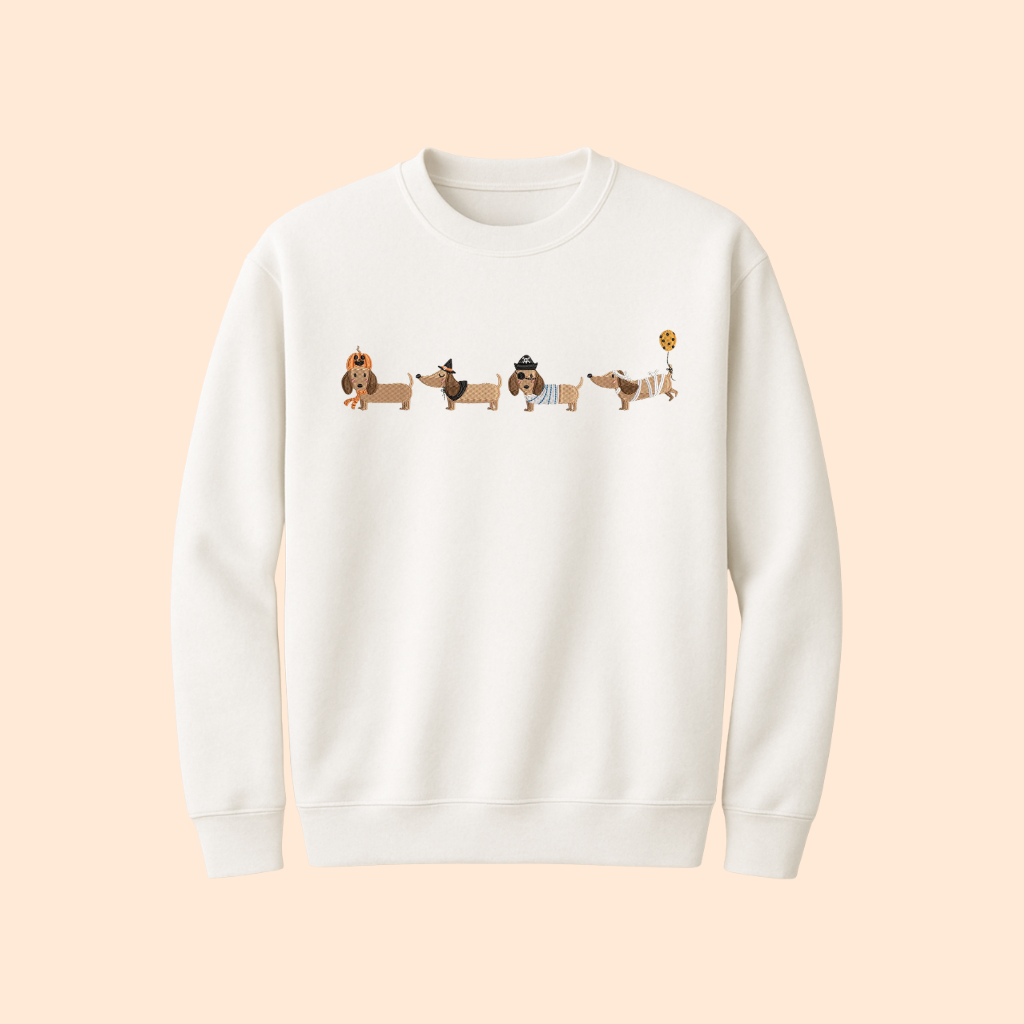Sweatshirt brodé chiens d'halloween