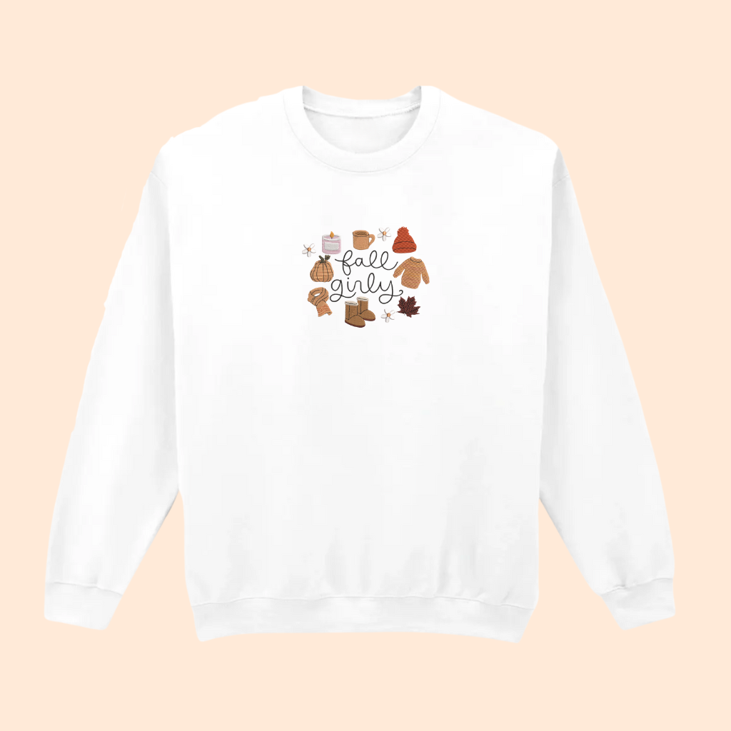 Sweat-shirt brodé d'automne fall girly