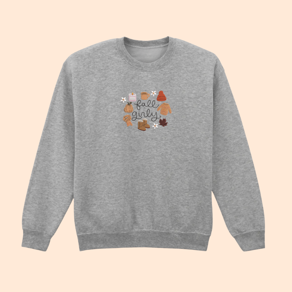Sweat-shirt brodé d'automne fall girly