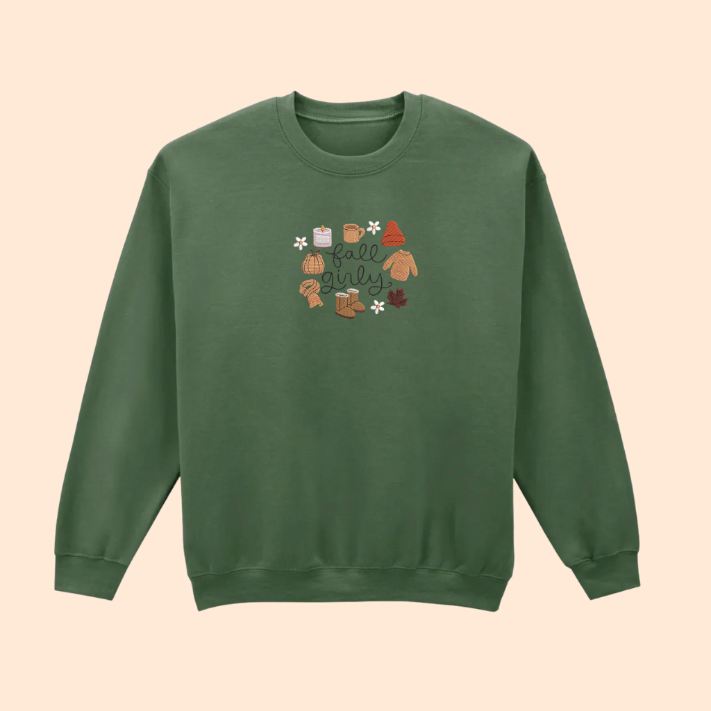 Sweat-shirt brodé d'automne fall girly