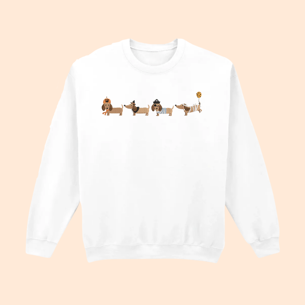 Sweatshirt brodé chiens d'halloween