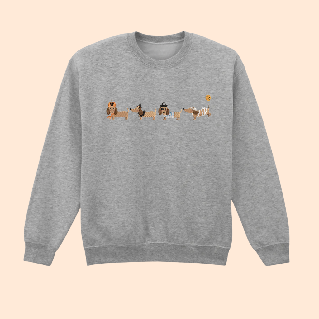 Sweatshirt brodé chiens d'halloween