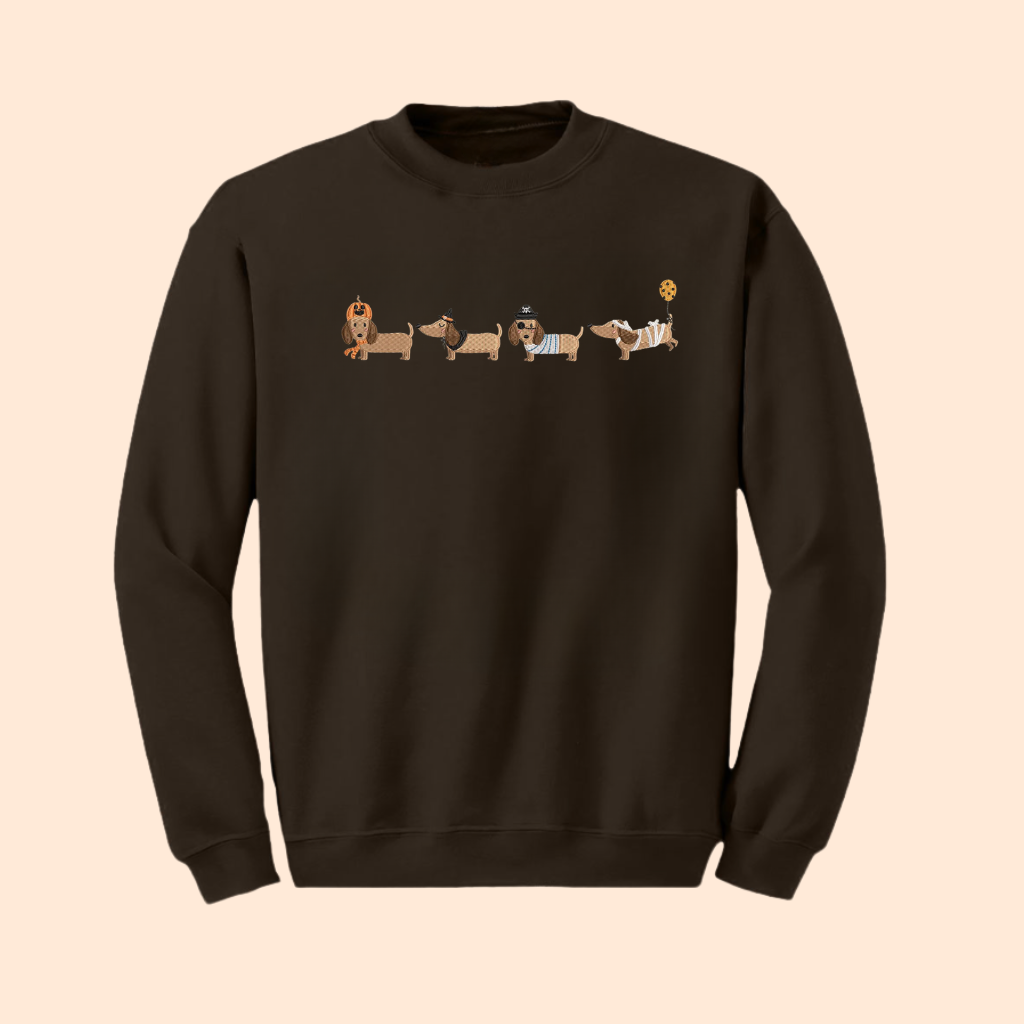 Sweatshirt brodé chiens d'halloween