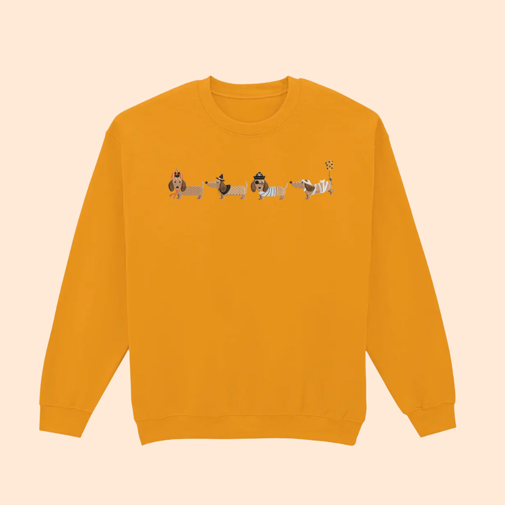 Sweatshirt brodé chiens d'halloween