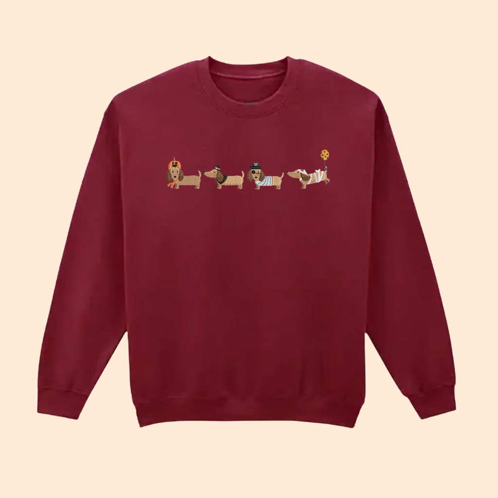 Sweatshirt brodé chiens d'halloween