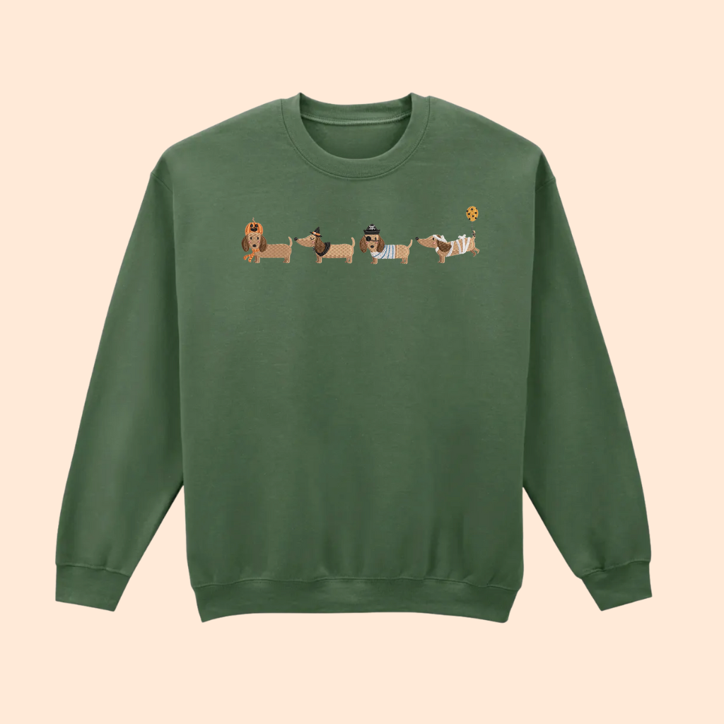 Sweatshirt brodé chiens d'halloween