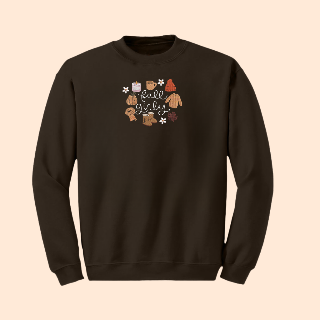 Sweat-shirt brodé d'automne fall girly