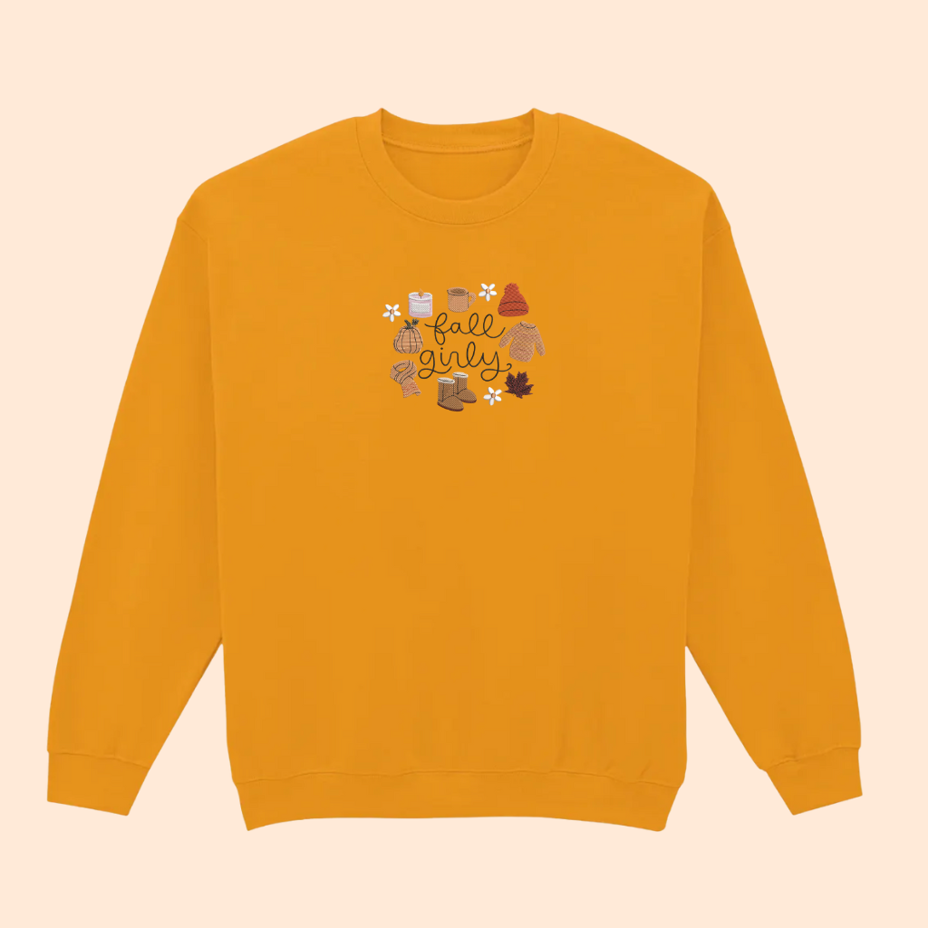 Sweat-shirt brodé d'automne fall girly