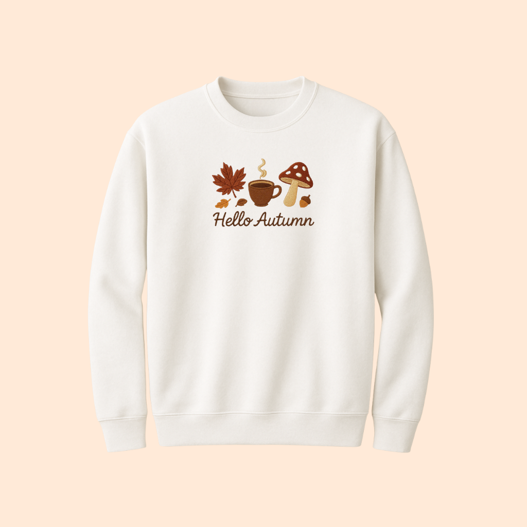 Sweatshirt brodé Hello Autumn