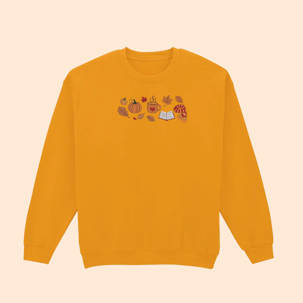 Sweatshirt brodé motifs automnaux