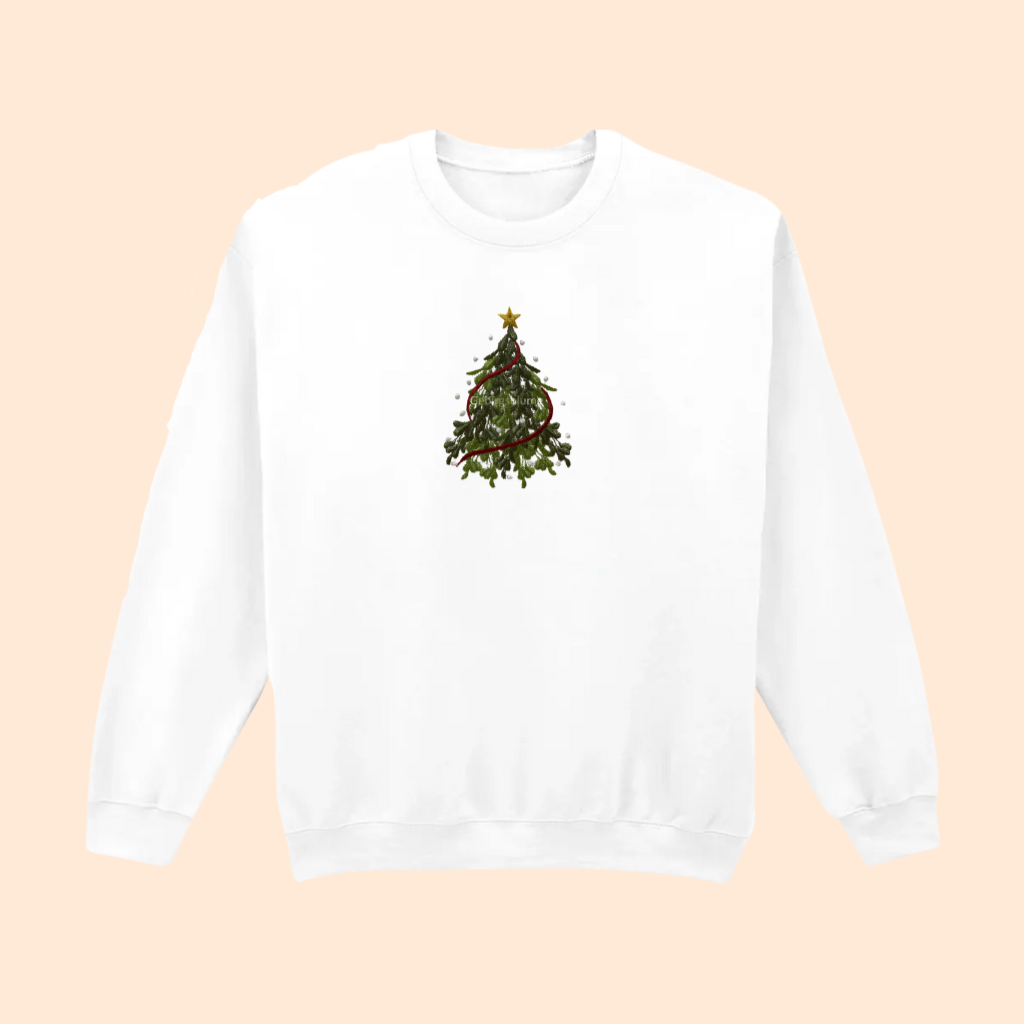 Sweatshirt brodé sapin traditionnel