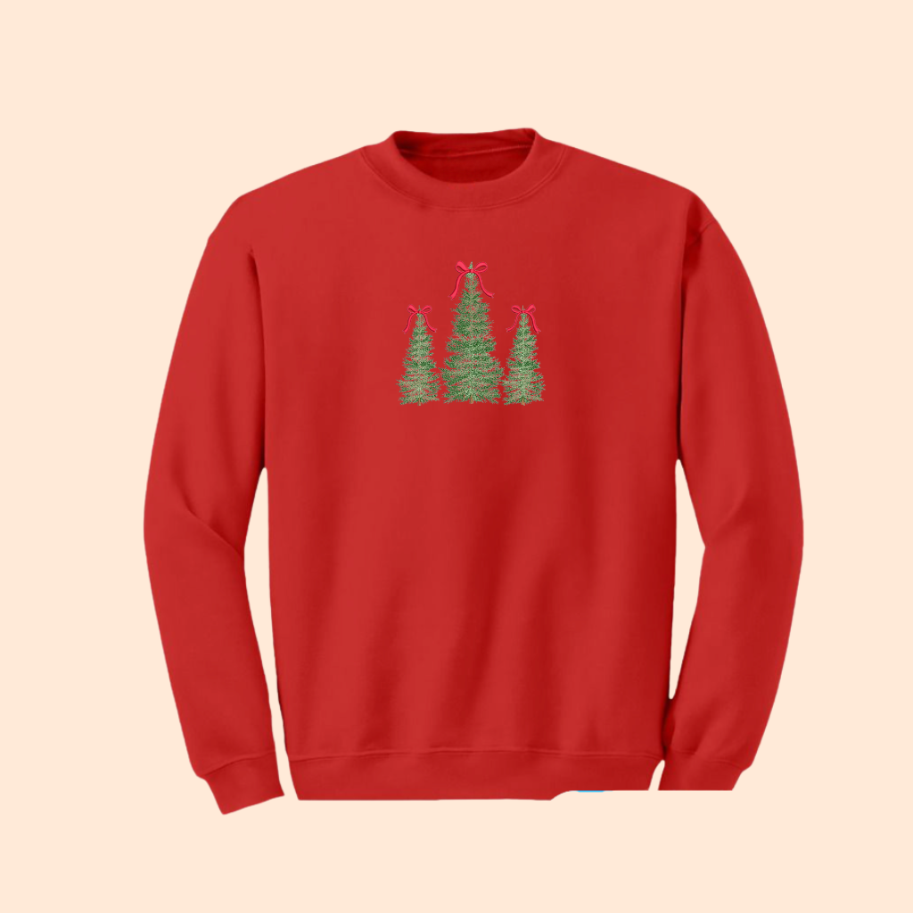 Sweatshirt brodé trio sapin