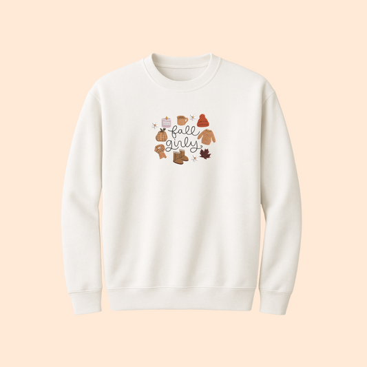 Sweat-shirt brodé d'automne fall girly