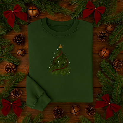 Sweatshirt brodé sapin traditionnel