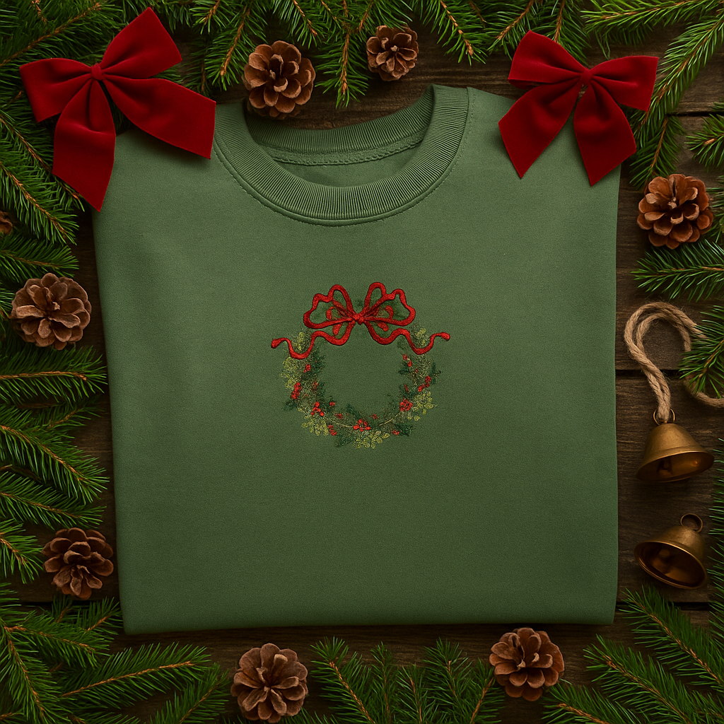 Sweatshirt brodé couronne de fêtes