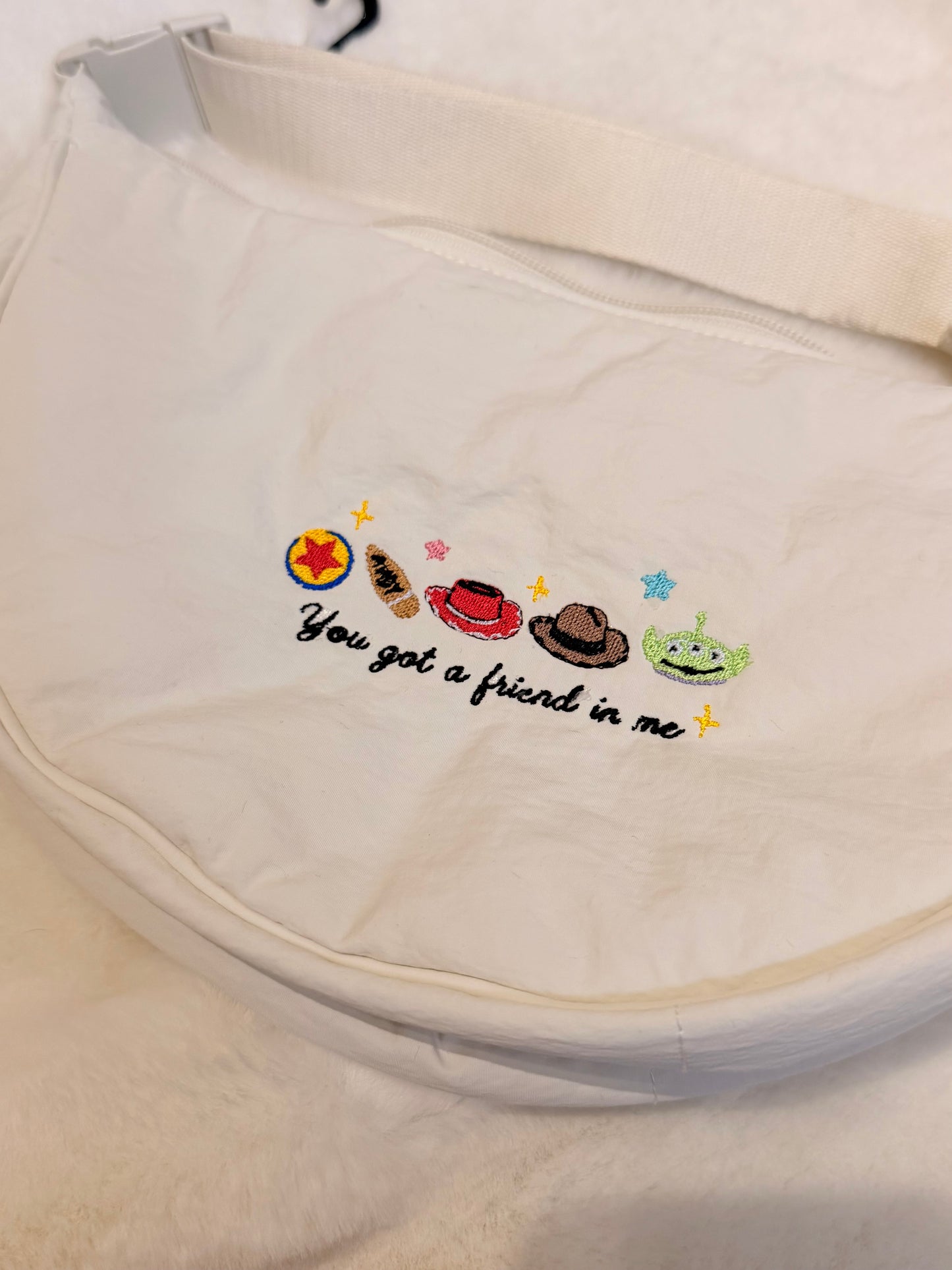 Sac banane brodé beige Toy Story