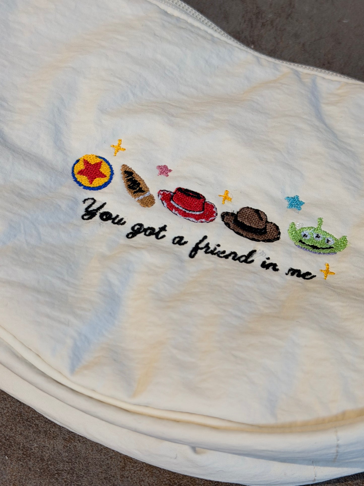 Sac banane brodé beige Toy Story