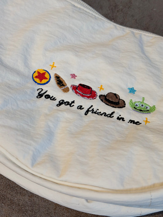 Sac banane brodé beige Toy Story