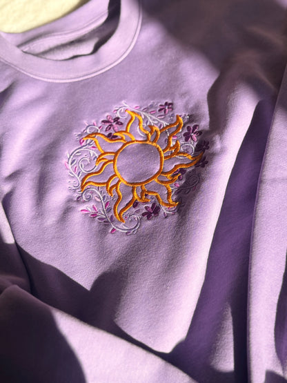 Sweat-shirt brodé soleil Raiponce