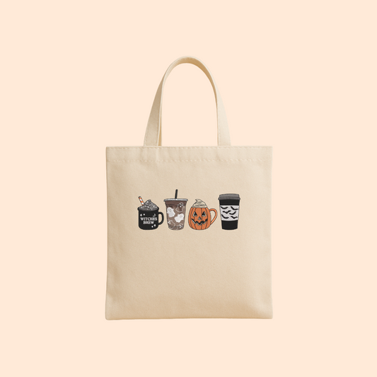Tote bag brodé autumn drink
