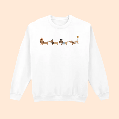 Sweatshirt brodé chiens d'halloween