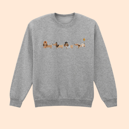 Sweatshirt brodé chiens d'halloween
