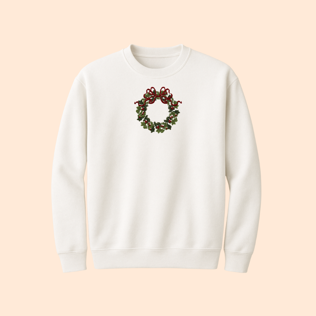 Sweatshirt brodé couronne de fêtes