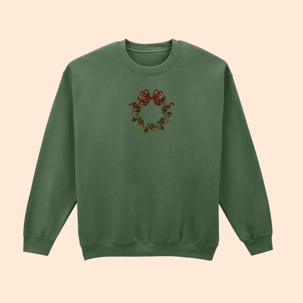 Sweatshirt brodé couronne de fêtes