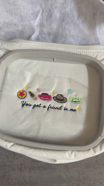 Sac banane brodé beige Toy Story