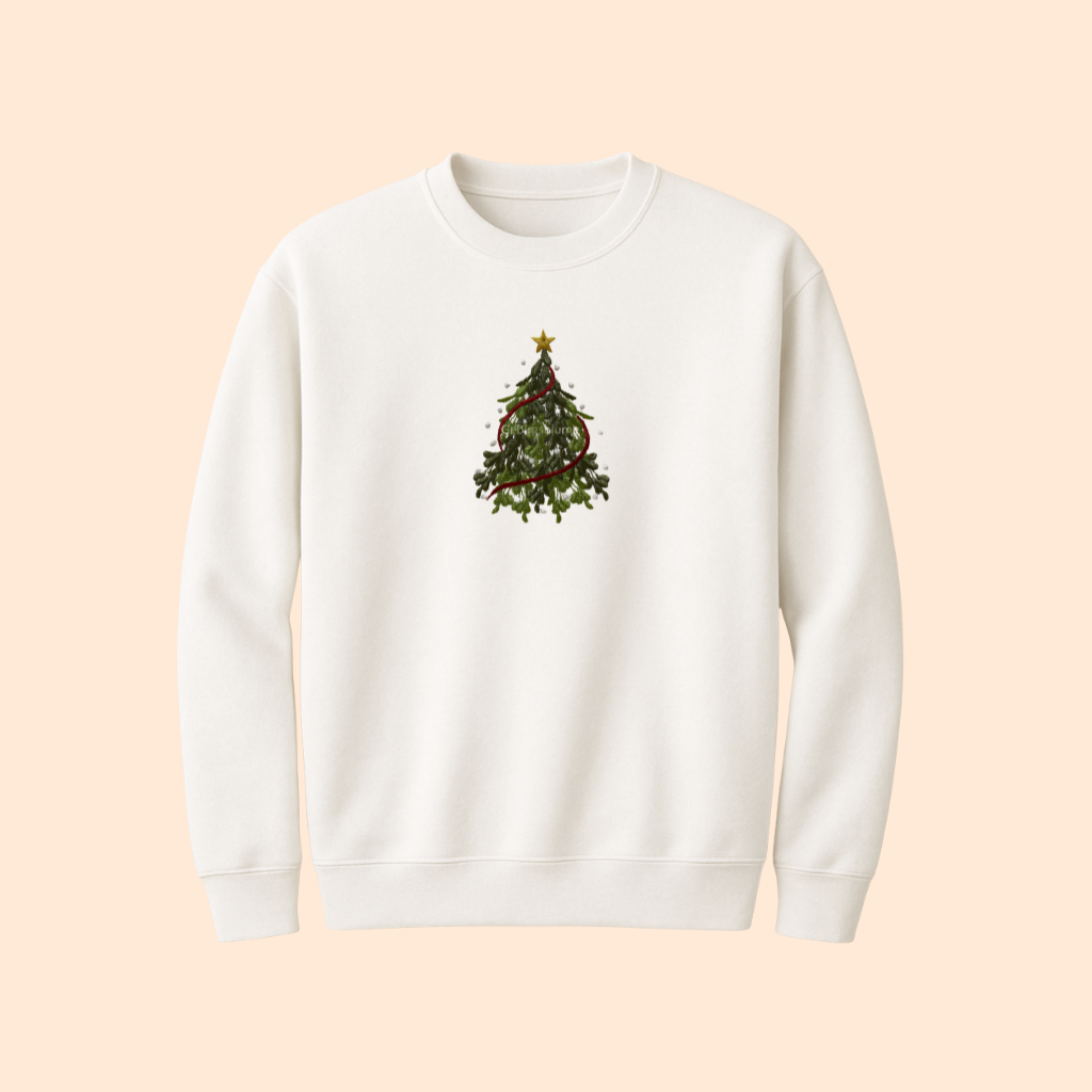 Sweatshirt brodé sapin traditionnel