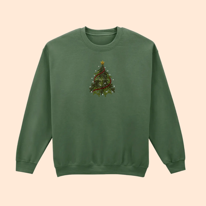 Sweatshirt brodé sapin traditionnel