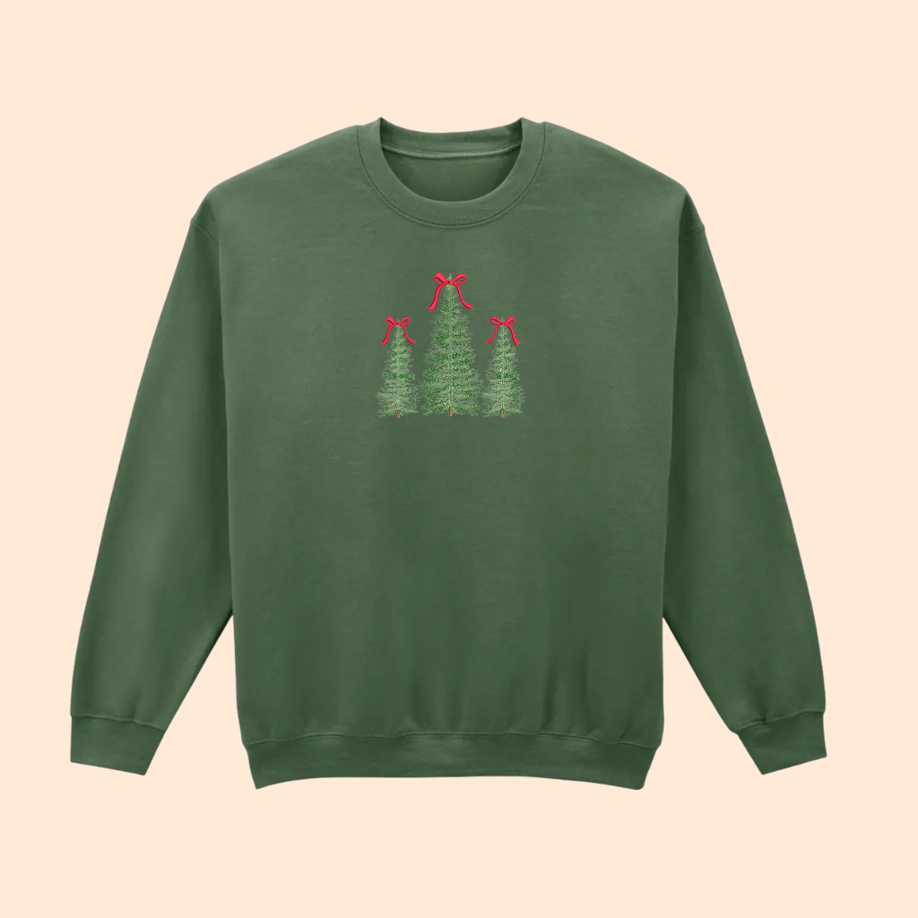 Sweatshirt brodé trio sapin